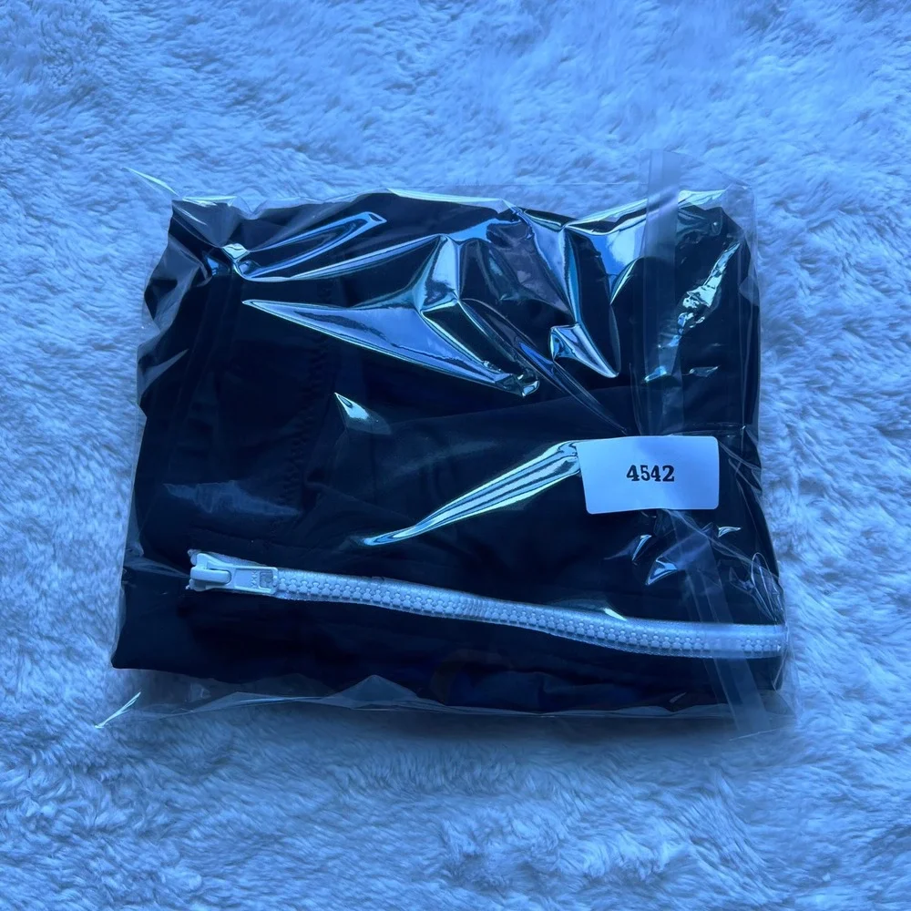 SKIMS Sporty Zipper Swim Mini Skirt Onyx Black Plus Size 4X CU-SKT-3024 NEW